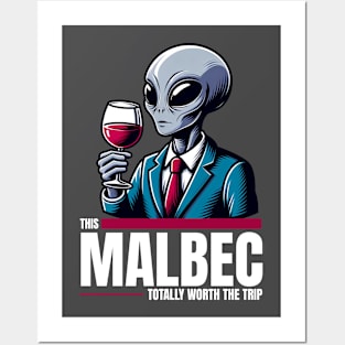 Worth the Trip - Alien with Wine Posters and Art